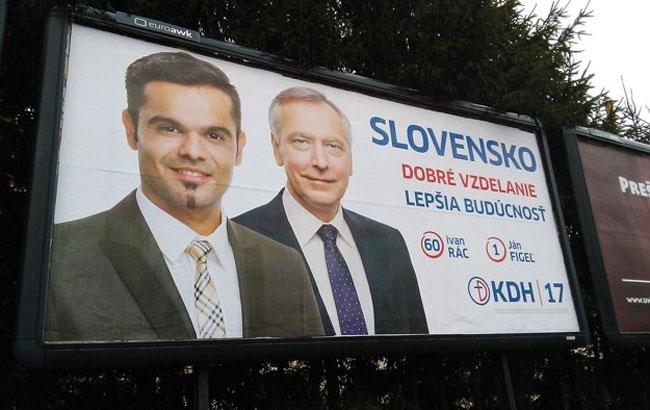 Ivan Rác na společném billboardu s předsedou KDH Jánem Figeľem. (Zdroj: Roman Čonka)