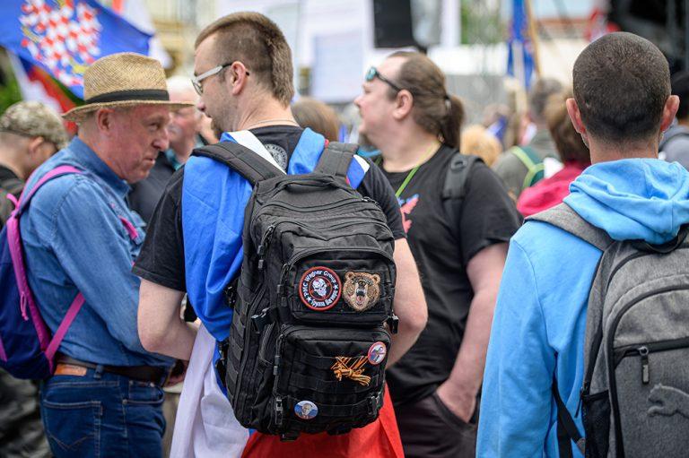 Jakub Jašek's backpack with the patch of the Russian terrorist Wagner Group. (2023) (PHOTO: Petr Zewlakk Vrabec)