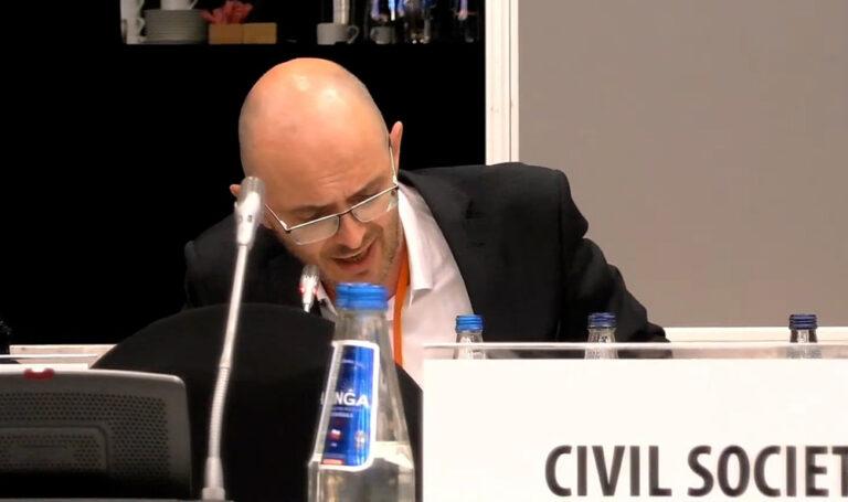 Miroslav Brož na konferenci OBSE 11. 10. 2023 ve Varšavě.
