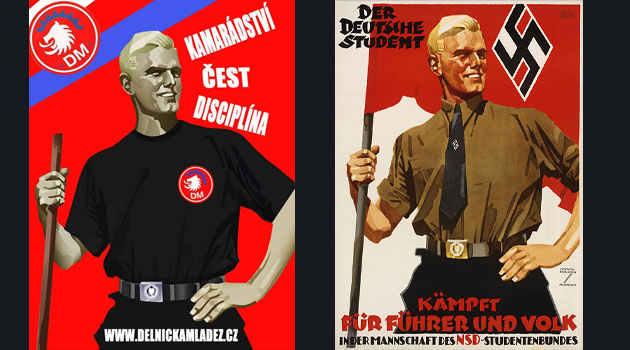 Vlastenecká" Vandasova mládež láká nové členy pomocí plakátů využívající grafiku nacistické propagandy - Romea.cz